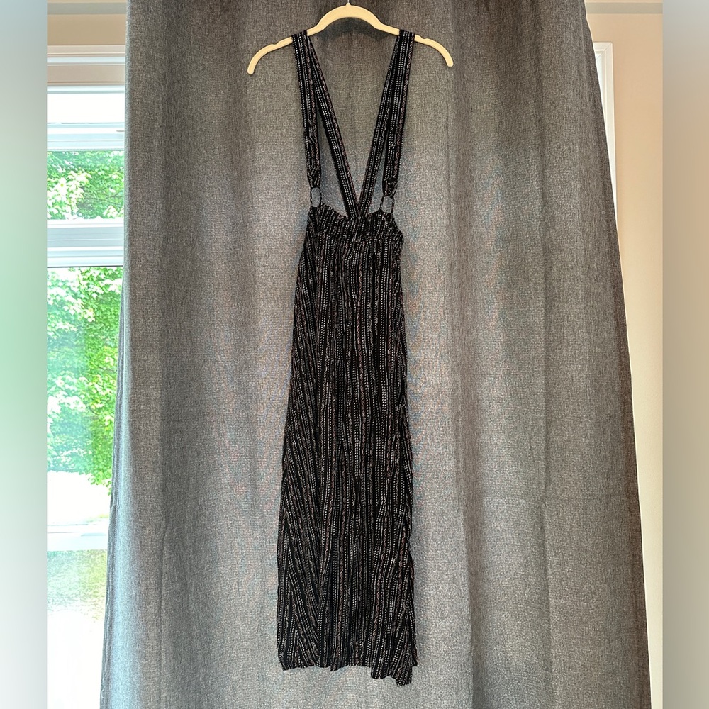 Black and Multi-Colored Overall Skirt